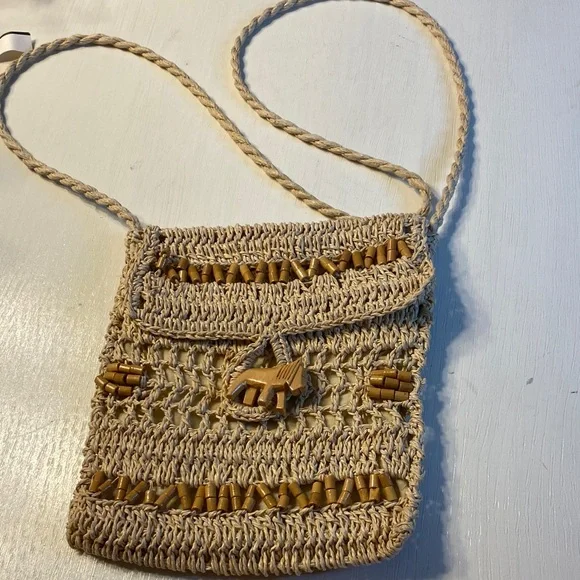 Stylish Tan Woven Women's Bag - Picture 1 of 7